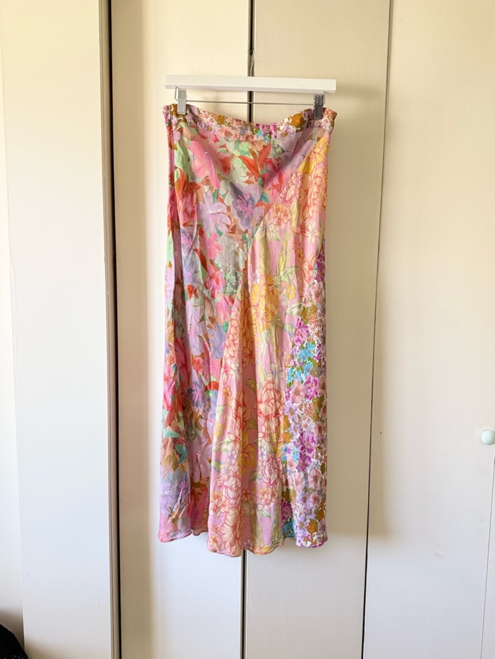 Kachel by Anthropologie Mixed Print Slip Skirt Floral Patchwork Spring Size 6 - Picture 6 of 7